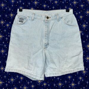 vintage 90s wrangler light wash denim jean shorts